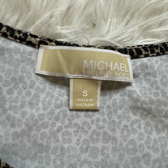 Michael Kors Dress Size Small stretch leopa print cold shoulder - Picture 7 of 8
